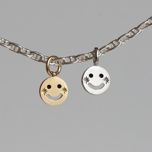 REVERSIBLE PAVE SMILE CHARM_925