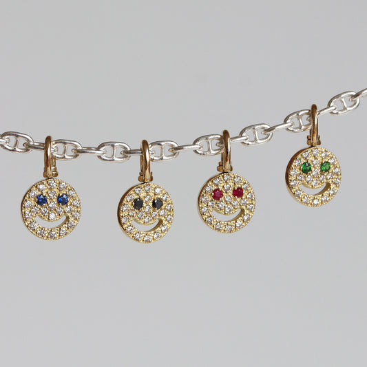 REVERSIBLE PAVE SMILE CHARM