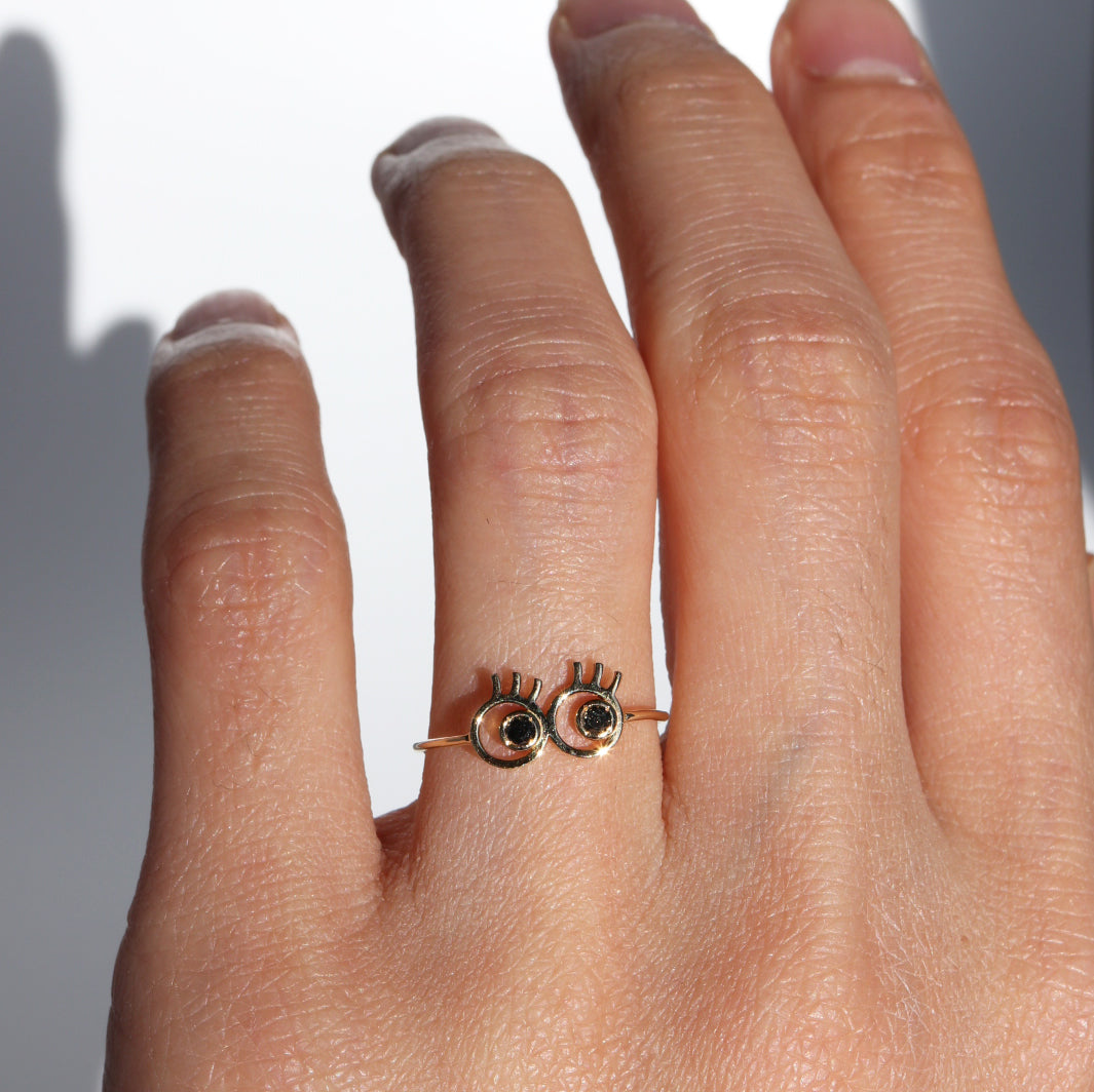 BLACK DIAMOND EYE RING