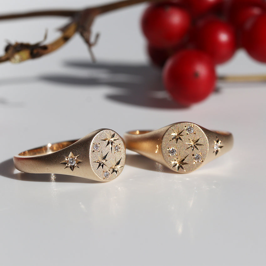 STARRY SIGNET RING